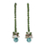 Quartz and agate half-hoop earrings, 'Happy Chorus' - Silver Half Hoop Earrings with Quartz and Agate thumbail