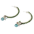 Quartz and agate half-hoop earrings, 'Happy Chorus' - Silver Half Hoop Earrings with Quartz and Agate (image p246135) thumbail