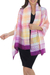 Schal aus Viskose- und Seidenmischung - Fair-Trade-Schal aus rosa und lila Seidenmischung mit Gelb