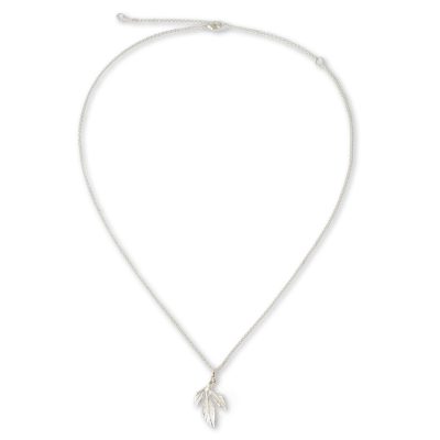 Handcrafted Sterling Silver Modern Leaf Necklace