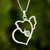 Sterling silver heart necklace, 'Elephant Heart' - Thailand Handcrafted Sterling Silver Elephant Necklace (image 2) thumbail
