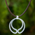 Sterling silver pendant necklace, 'Moon Embrace' - Thai Artisan Crafted Brushed Silver Pendant Necklace (image 2) thumbail