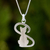 Sterling silver pendant necklace, 'Shadow Cat' - Thailand Artisan Crafted Silver Cat Necklace (image 2) thumbail