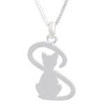 Sterling silver pendant necklace, 'Shadow Cat' - Thailand Artisan Crafted Silver Cat Necklace