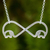 Sterling silver heart necklace, 'Infinity Elephant' - Brushed Sterling Silver Handcrafted Elephant Necklace thumbail