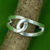 Sterling silver band ring, 'Eternity Knot' - Modern Thai Artisan Crafted Brushed Silver Ring (image 2b) thumbail
