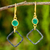 Gold vermeil dangle earrings, 'Sense of Precision' - Gold Vermeil Earrings with Chalcedony and Sterling Silver (image 2) thumbail