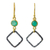 Gold vermeil dangle earrings, 'Sense of Precision' - Gold Vermeil Earrings with Chalcedony and Sterling Silver thumbail