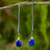 Lapis lazuli dangle earrings, 'Midnight Meadow' - Sterling Silver and Gold Accent Earrings with Lapis Lazuli thumbail