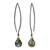 Labradorite dangle earrings, 'Midnight Meadow' - Thai Labradorite Earrings with Oxidized Sterling Hooks thumbail