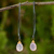 Chalcedony dangle earrings, 'Sublime Pink Sparkle' - Gold Vermeil Accent Pink Chalcedony Earrings with Silver (image 2) thumbail