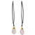 Chalcedony dangle earrings, 'Sublime Pink Sparkle' - Gold Vermeil Accent Pink Chalcedony Earrings with Silver thumbail