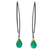 Chalcedony dangle earrings, 'Sublime Green Sparkle' - Sterling Silver Green Chalcedony Earrings Gold Vermeil thumbail