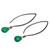 Chalcedony dangle earrings, 'Sublime Green Sparkle' - Sterling Silver Green Chalcedony Earrings Gold Vermeil (image 2b) thumbail