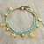 Calcite anklet, 'Elephant Bells' - Calcite Bell Anklet with Brass Beads and Charms thumbail