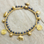 Lapis lazuli anklet, 'Elephant Bells' - Bell Anklet with Brass Charms and Lapis Lazuli thumbail
