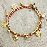 Featured review for Dyed quartz anklet, Elephant Bells