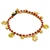 Dyed quartz anklet, 'Elephant Bells' - Red Quartz Charm Anklet with Brass Beads and Bells (image 2a) thumbail