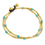Calcite anklet, 'Golden Bell' - Thailand Blue Calcite Double Strand Brass Bead Anklet (image 2a) thumbail