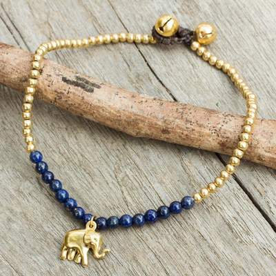 Lapis lazuli anklet, Stylish Elephant