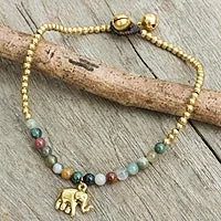 Agate anklet, Stylish Elephant