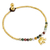 Agate anklet, 'Stylish Elephant' - Elephant Charm Agate and Beaded Brass Anklet