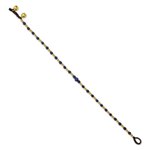 Lapis lazuli anklet, 'Cheerful Walk' - Single Strand Brass Bead Anklet with Lapis Lazuli