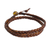 Men's tiger's eye and leather wrap bracelet, 'Double Cinnamon' - Men's Hand Braided Brown Leather Wrap Bracelet thumbail