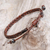 Leather braided bracelet, 'Cinnamon Braid' - Cinnamon Brown Leather Braided Bracelet from Thailand (image 2b) thumbail