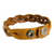 Men's braided leather bracelet, 'Honey Rope' - Men's Jewelry Braided Leather Wristband Bracelet (image 2b) thumbail