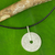 Sterling silver pendant necklace, 'Satin Circle' - Thai Artisan Crafted Brushed Silver Pendant Necklace (image 2) thumbail