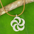 Sterling silver flower necklace, 'Pinwheel Blossom' - Thai Artisan Crafted Brushed Silver Flower Necklace thumbail