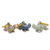 Celadon-Keramik-Ornamente, 'Siam-Elefanten-Trio' (3er-Satz) - Elefanten-Ornamente aus Celadon-Keramik in 3 Farben (3er-Satz)