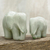 Celadon ceramic figurines, 'Elephant Bond in Light Green' (pair) - Light Green Celadon Ceramic Figurines of Elephants (Pair)