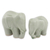 Figuritas de cerámica celadón, (par) - Figuritas de Elefantes Cerámica Celadon Verde Claro (Pareja)