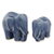 Celadon-Keramikfiguren, 'Elefantenbond in Dunkelblau' (Paar) - Handgefertigte blaue Celadon-Keramik-Elefantenfiguren (Paar)