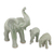 Celadon ceramic statuettes, 'Sweet Elephant Family in Green' (set of 3) - Celadon Elephant and Babies Ceramic Statuettes (Set of 3) (image 2b) thumbail