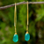 Gold vermeil chalcedony dangle earrings, 'In a Twist' - Spiral Faceted Green Chalcedony Dangle Earrings (image 2) thumbail