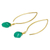 Gold vermeil chalcedony dangle earrings, 'In a Twist' - Spiral Faceted Green Chalcedony Dangle Earrings (image 2b) thumbail