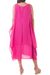 Cotton sundress, 'Pink Chic' - Hot Pink Layered Cotton Sundress Sleeveless Thai Fashion