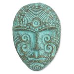 Recycled paper mask, 'Face of Tradition I' - Tribal Style Handmade Recycled Paper Wall Mask from Thailand