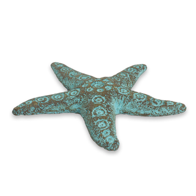 Recycled paper wall sculpture, 'Unique Starfish' - Recycled Paper Starfish Wall Art Sculpture Crafted by Hand