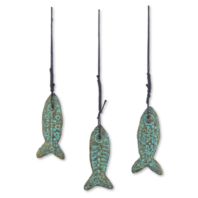 Handmade Recycled Paper Fish Buddhism Ornaments (Set of 3)
