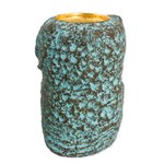 Recycled paper tealight candleholder, 'Green Thai Owl' - Thai Recycled Paper Eco-Friendly Owl Tealight Candleholder