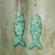 Recycled paper ornaments, 'Happiness Fish' (pair) - Buddhism Fish Ornament Handmade Recycled Paper (Pair) thumbail