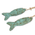 Recycled paper ornaments, 'Happiness Fish' (pair) - Buddhism Fish Ornament Handmade Recycled Paper (Pair)