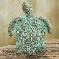 Featured review for Recycled paper wall sculpture, Wise Old Turtle