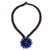 Lapis lazuli flower pendant necklace, 'Made to Bloom' - Hand Crocheted Necklace with Lapis Lazuli Pendant (image 2a) thumbail