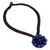 Lapis lazuli flower pendant necklace, 'Made to Bloom' - Hand Crocheted Necklace with Lapis Lazuli Pendant (image 2b) thumbail