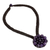 Halskette mit Amethyst-Blumenanhänger - Gehäkelte Kordelkette mit Blumenmotiv und Amethystperlen